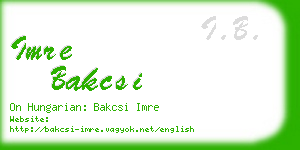 imre bakcsi business card